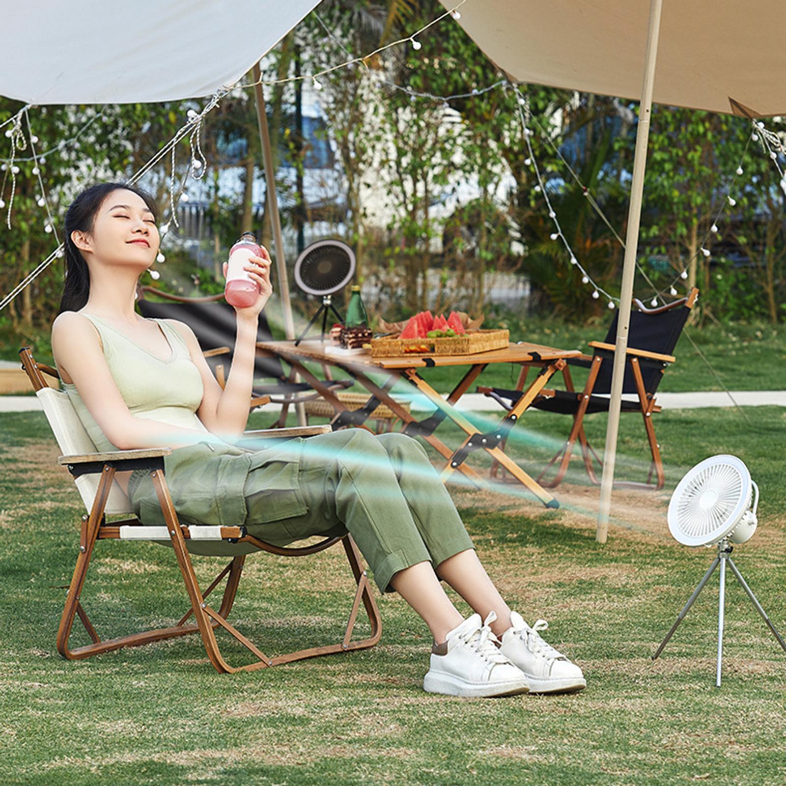Multifunction Outdoor Camping Tripod Fan LED Light Rechargeable for Bedroom
