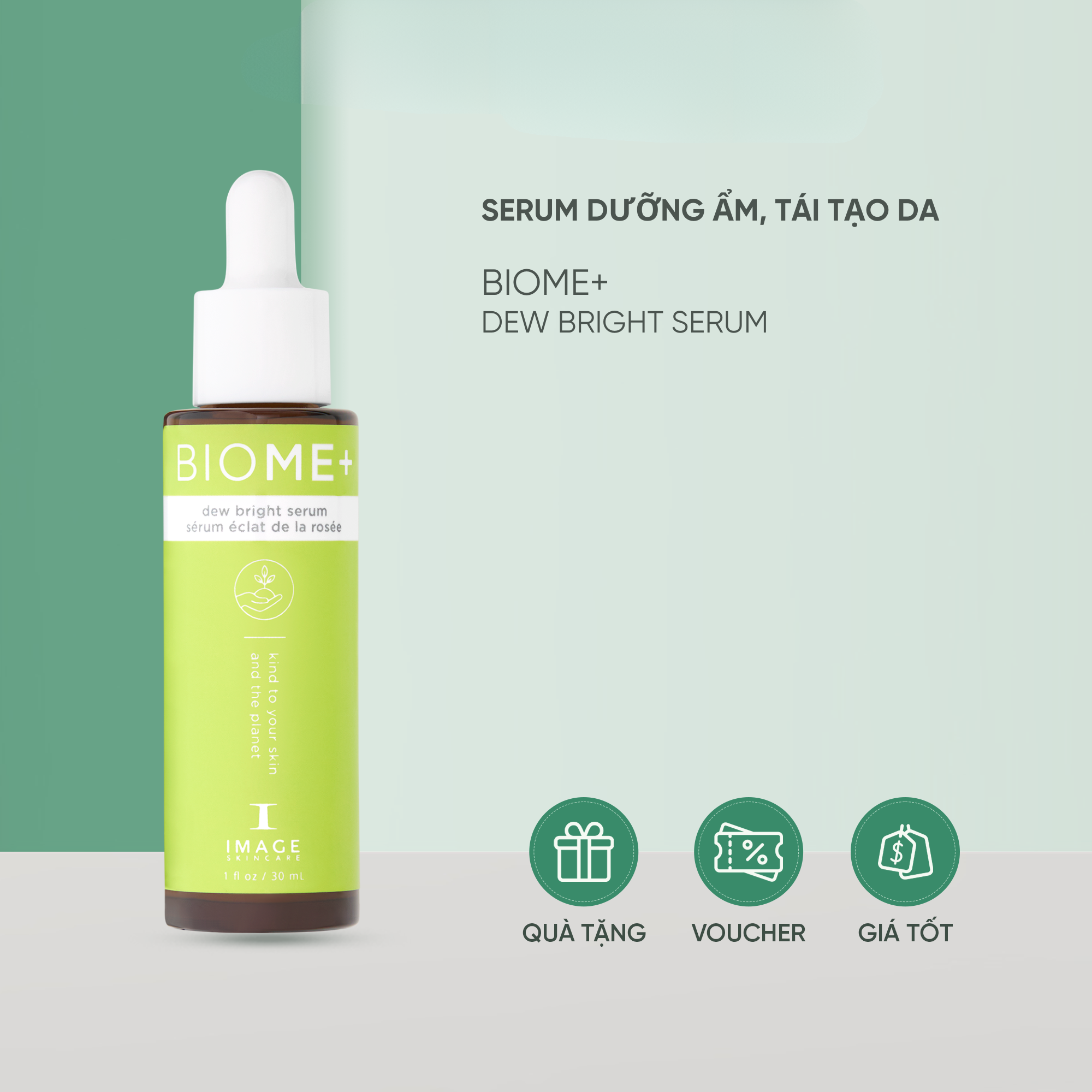 Serum dưỡng ẩm, tái tạo da - Biome Dew Bright Serum