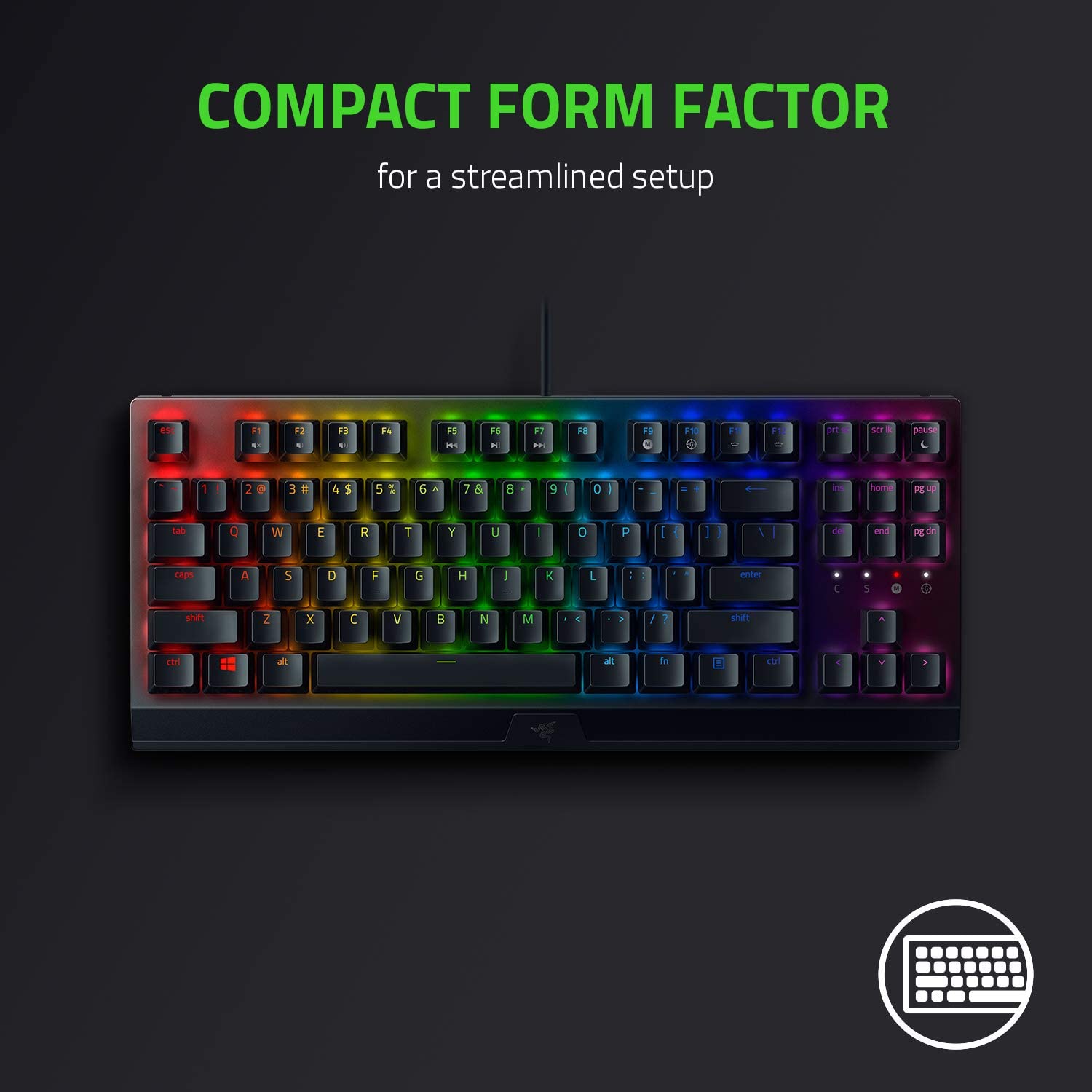 Bàn phím cơ Razer BlackWidow V3 Tenkeyless-Mechanical-US Layout - Hàng chính hãng