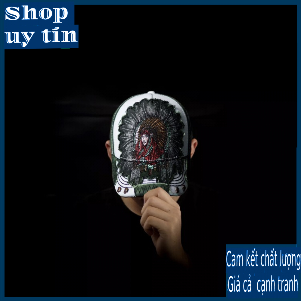 Freeship - MŨ/NÓN KẾT LƯỠI TRAI ÔNG ĐỊA THỔ DÂN THỜI TRANG NAM NỮ CAO CẤP - MÀU XANH TRẮNG / MÀU CAM XANH