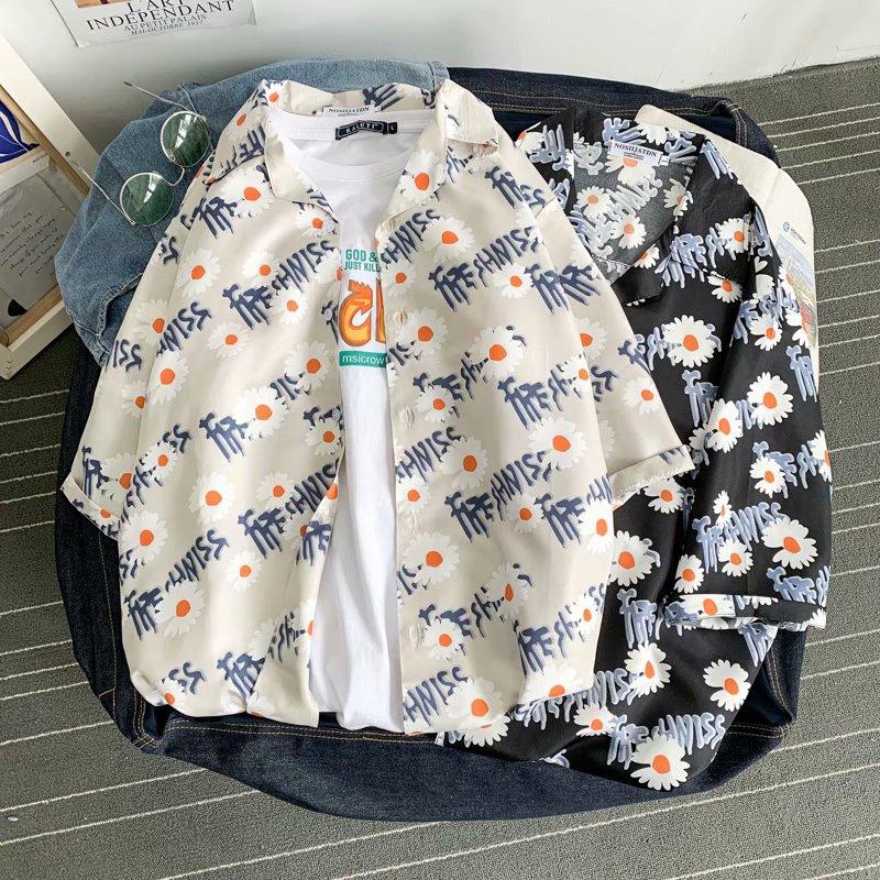 Áo Sơ Mi Nam Ngắn Tay In Họa Tiết Thời Trang