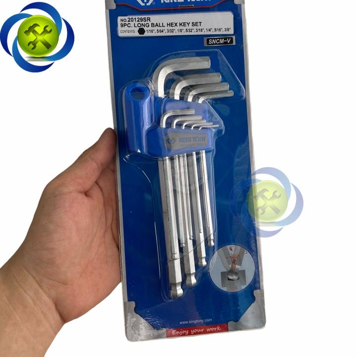 Bộ lục giác đầu bi hệ inch Kingtony 20129SR 9 cây