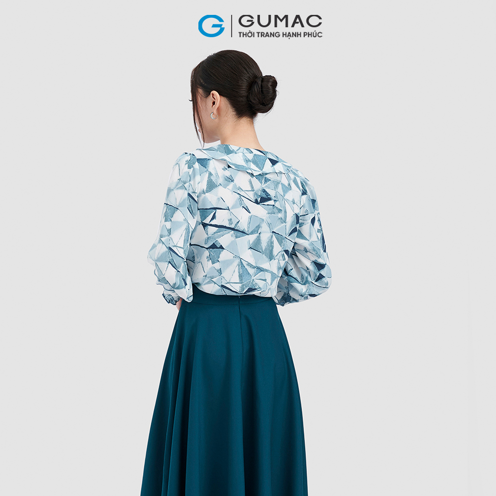 Áo sơ mi nữ GUMAC AC10074 tay dài cổ kiểu xếp bèo