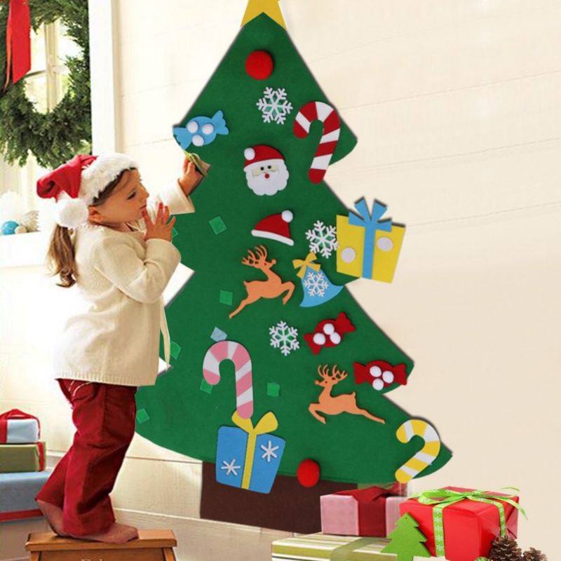 Cây thông Noel dán tường 32 chi tiết bằng vải dạ