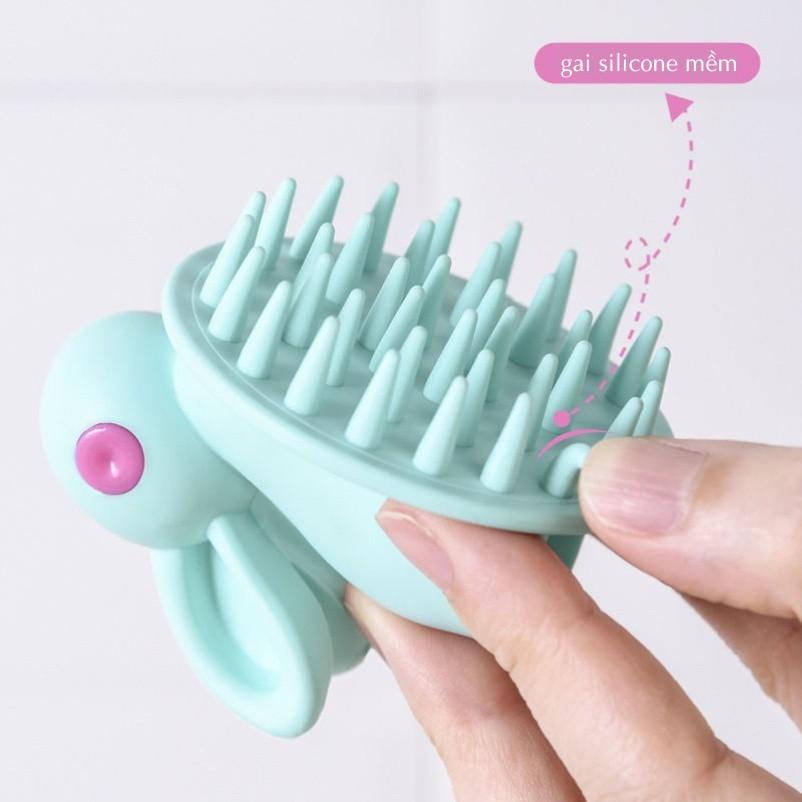 Lược gội đầu massage gai silicon hình thỏ ngộ nghĩnh