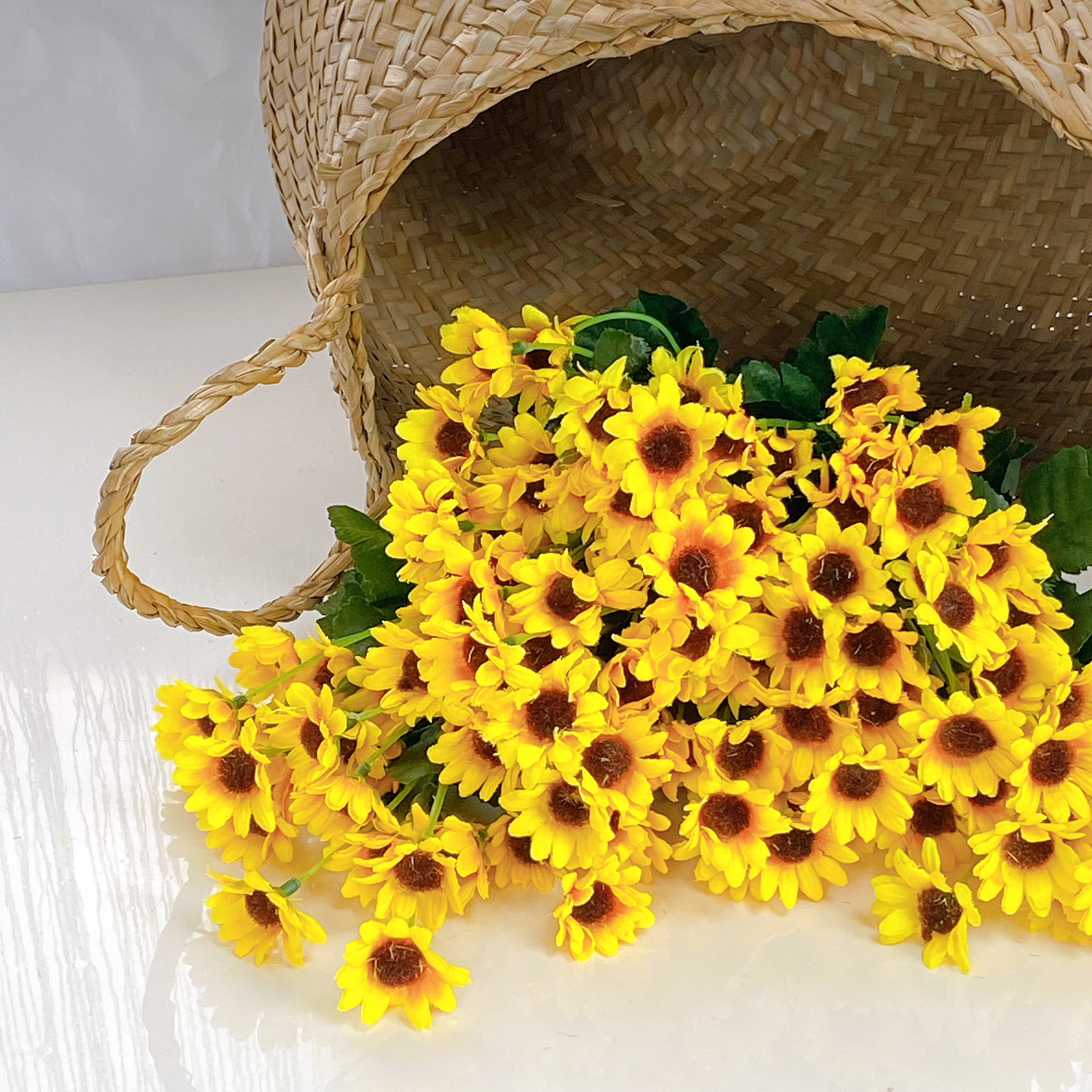 Combo 5 Chùm Hoa Giả Hoa Cúc Vàng Nhỏ