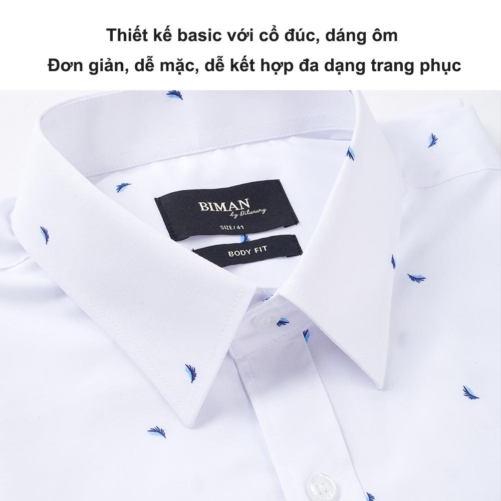 Áo Sơ Mi Nam Ngắn Tay  Hoạ Tiết ( 4SMCH011TRT)Hàng Chính Hãng Biman by Biluxury Phom  Bodyfit  Trẻ Trung,Thanh Lịch, Vải Cotton Cao Cấp Thoáng Mát,Mềm Mịn