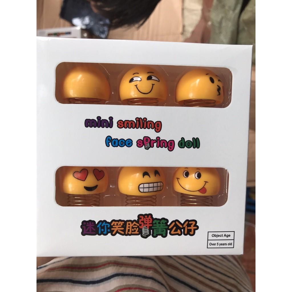 Sale Hộp 6 Emoji lò xo nhún có hộp loại nhỏ Hot