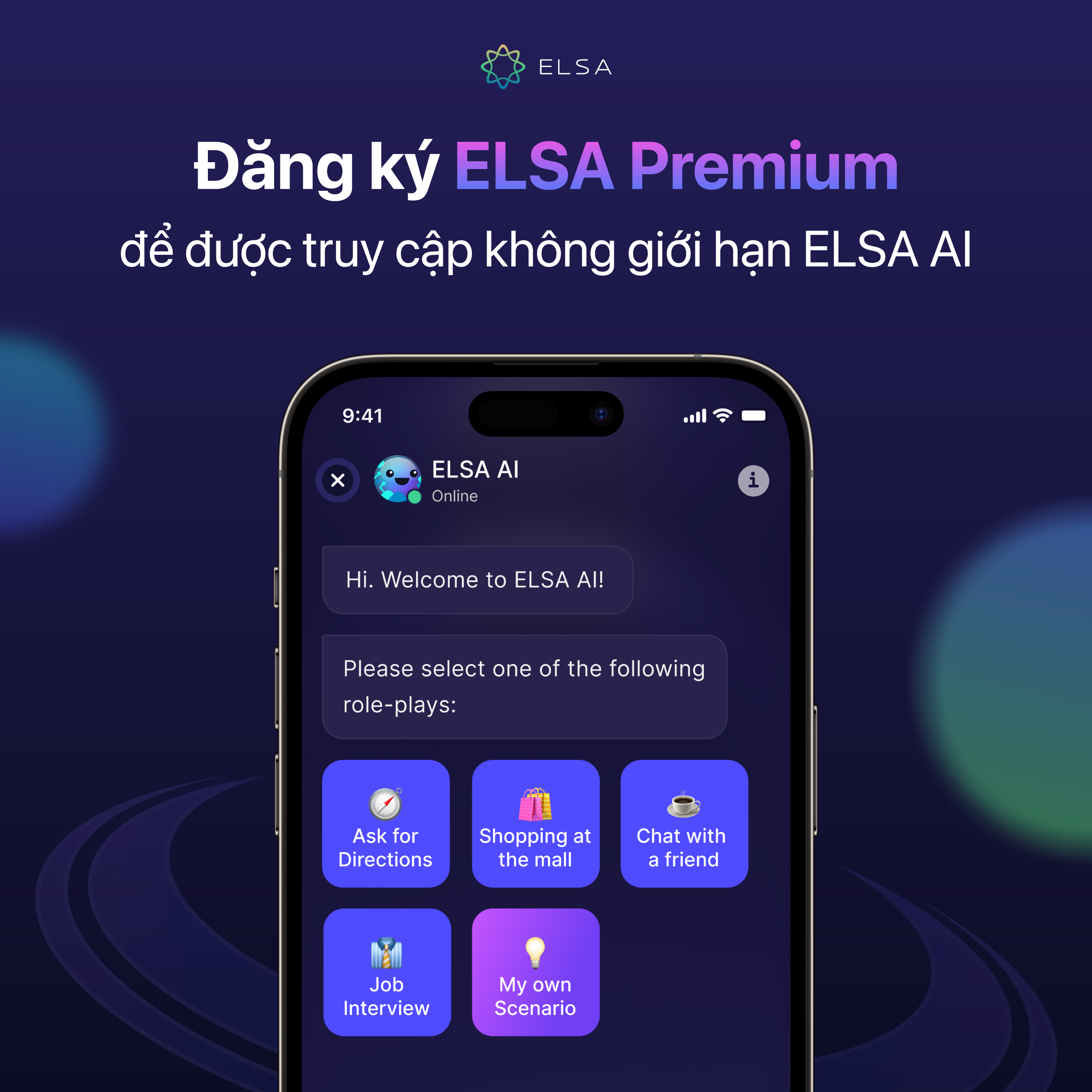 Trọn bộ ELSA Premium bao gồm ELSA Pro, ELSA AI và Speech Analyzer - 1 năm