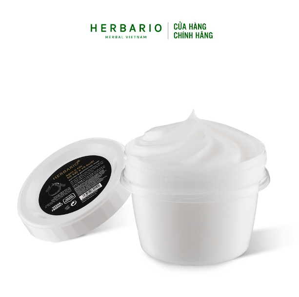 Kem ủ tóc bồ kết và vỏ bưởi Herbario 200ml dưỡng tóc chắc khỏe đen bóng suôn mượt thuần chay