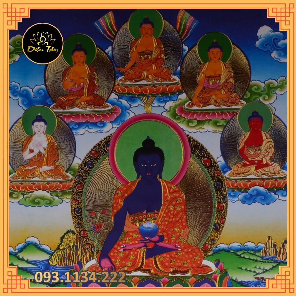 Tranh thangka Phật Dược Sư