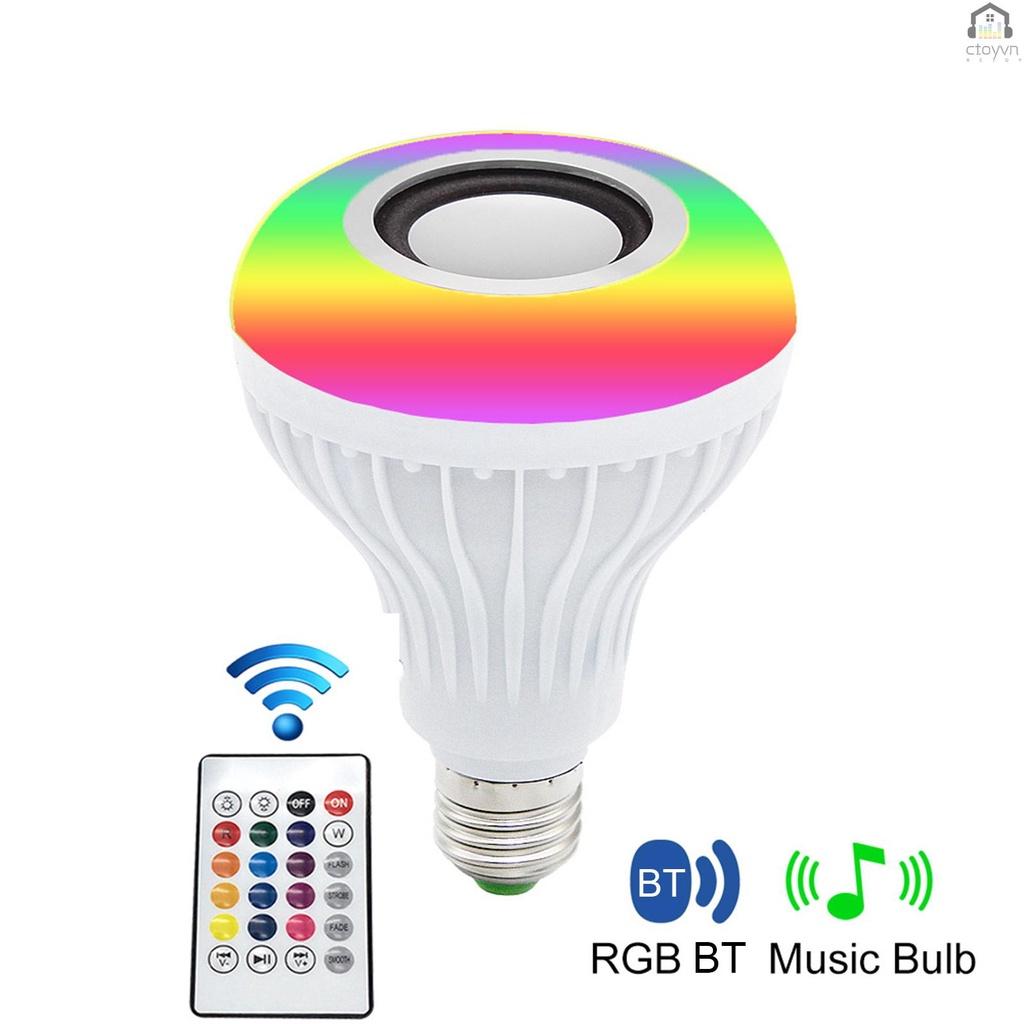 Bóng đèn LED E27 12W nhiều màu sắc kèm điều khiển từ xa