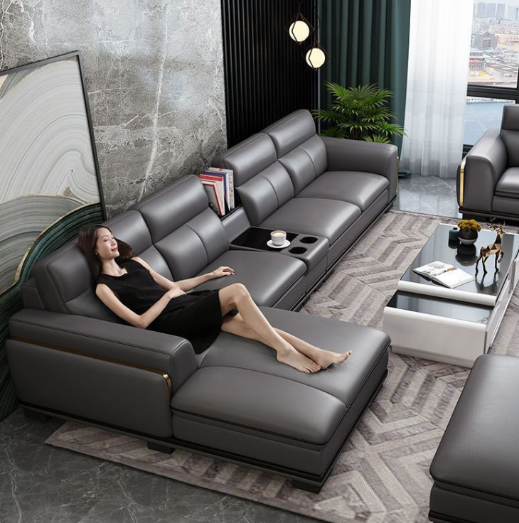 Sofa da góc L cao cấp Tundo HDCT-09