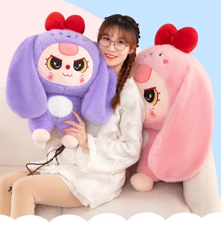 Gấu bông babythree đáng yêu - Size từ 35 đến 80cm -  BB3 gấu bông cute mắt nước, thú nhồi bông bé ba dễ thương có nơ đỏ
