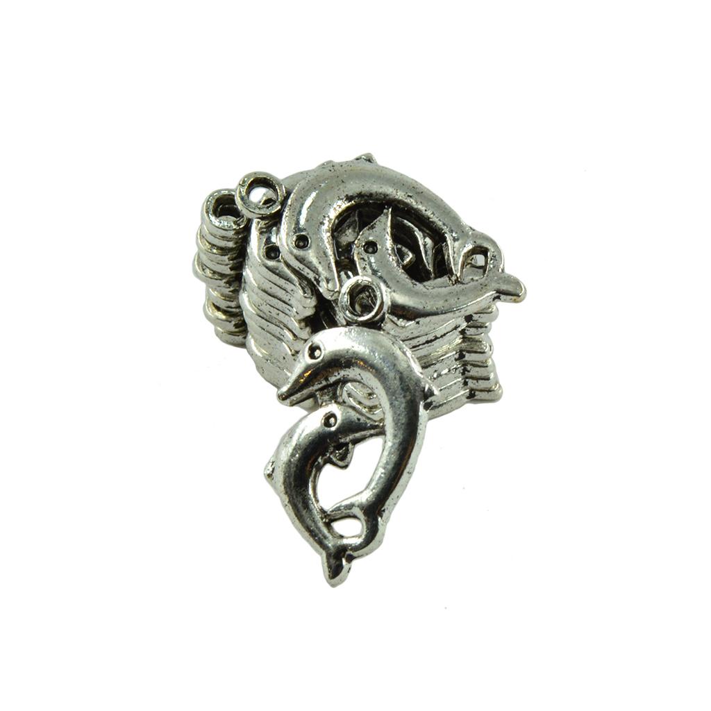 50 Pcs Tibetan Silver Mother And Baby Dolphins Charms DIY Jewelry Making