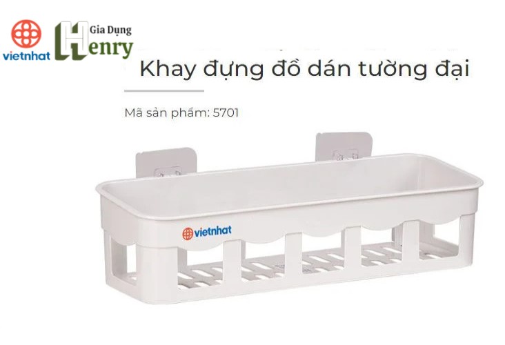 Khay đựng đồ dùng dán tường phòng tắm nhà bếp, nhựa Việt Nhật chính hãng - HÀNG VIỆT NAM