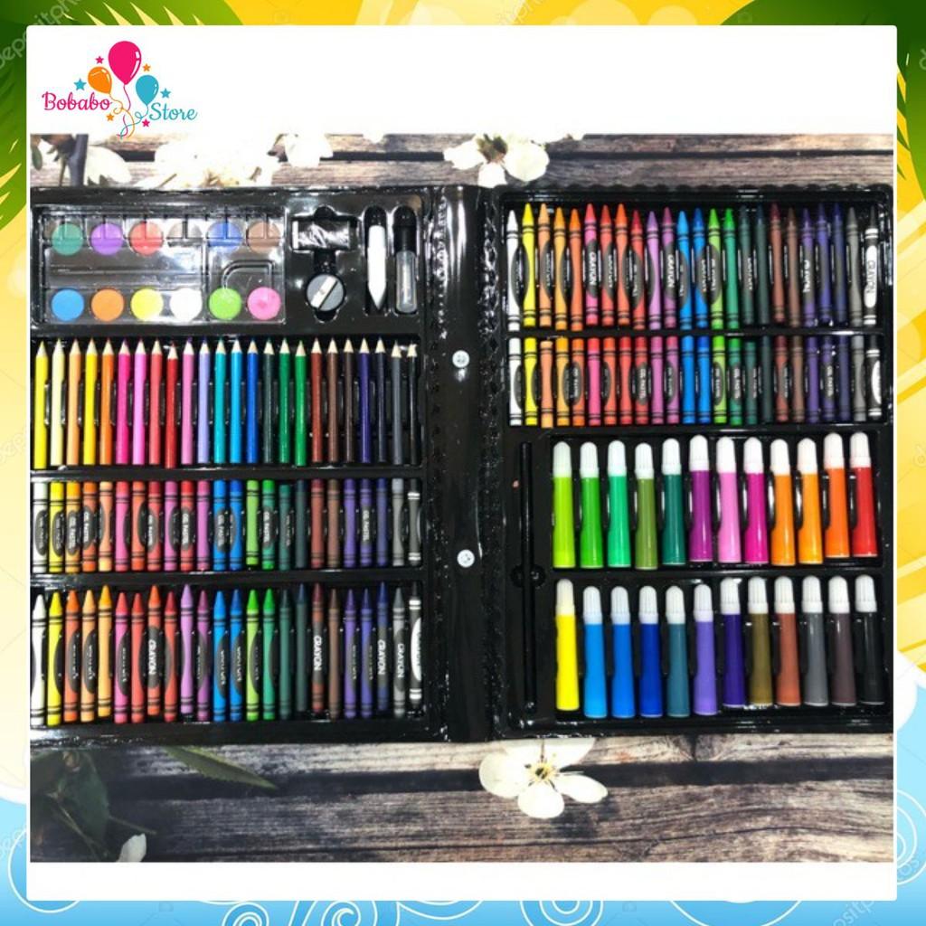 Bộ bút chì màu 150 chi tiết cho bé, bộ màu nước, màu sáp, bộ dụng cụ thủ công cho bé từ 2-10 tuổi - BOBABO