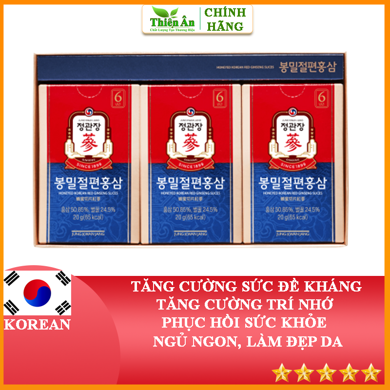 Hồng Sâm Cắt Lát Tẩm Mật Ong KGC 120g (6 gói x 20g)