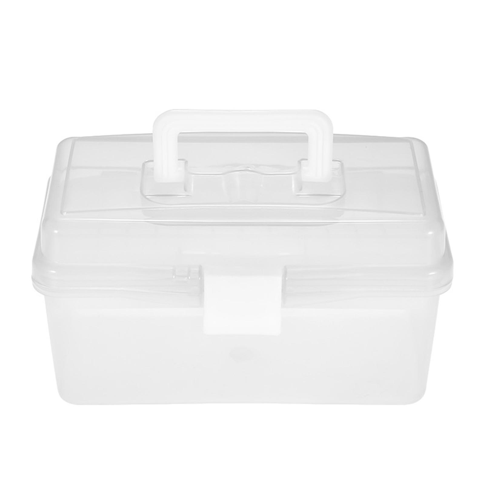 Clear Plastic Art Storage Box Watercolor Oil Painting Supplies Multipurpose Case Portable for Artists Students