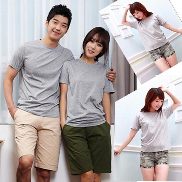 Áo Thun Trơn Màu Xám️Hình Thật 100%️Vải Cotton Mịn Đẹp Không Xù Lông