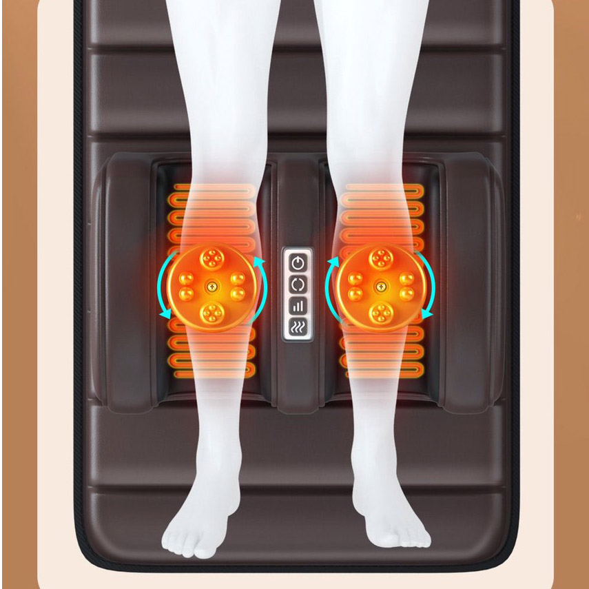 Đệm massage toàn thân kèm massage chân hồng ngoại có remote (Chất liệu PU)