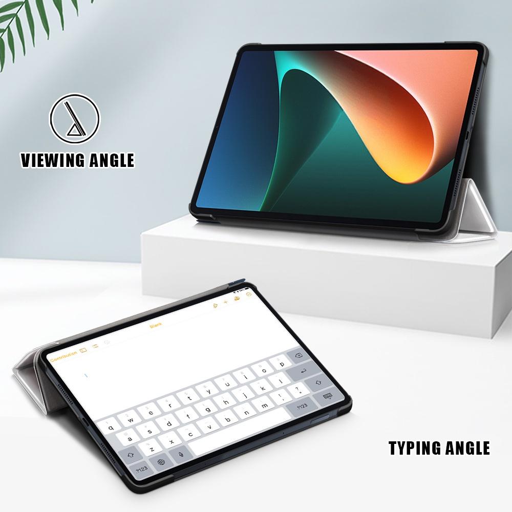 Bao da máy tính bảng nắp gập bằng da PU nhẹ nhiều góc nhìn cho Xiaomi Pad 5 Pro