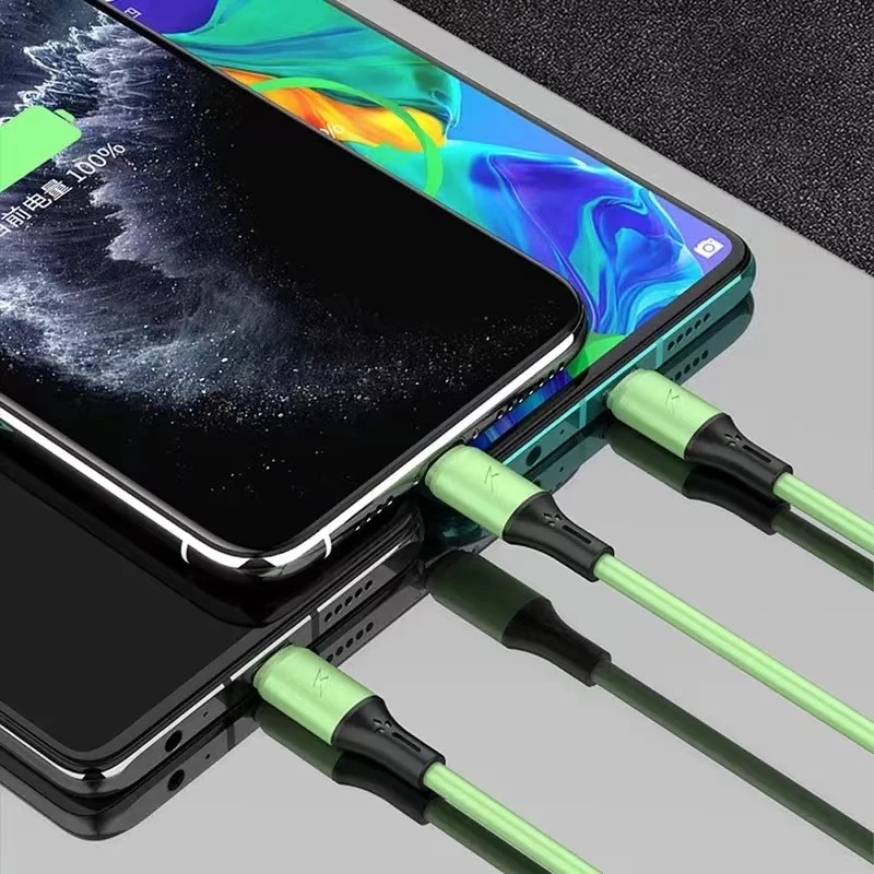 Cáp USB 3 đầu trong 1 Bộ sạc nhanh cho Android Type C micro usb lightning ios - miếng lót chuột