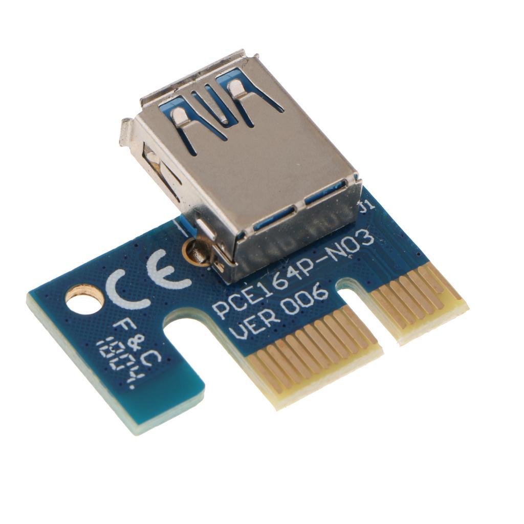 VER006C 1x To 16x GPU Extender Riser Card 6 PIN SATA Adapter Cable USB 3.0