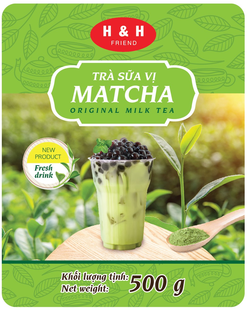 Trà sữa vị matcha H&amp;H Friend túi 500g