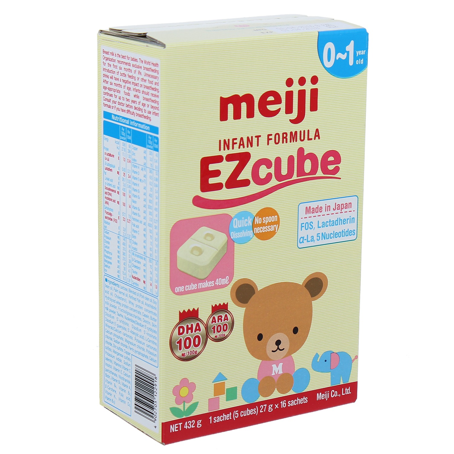 Sữa Meiji Ezcube Infant Formula Dạng Viên (432g)