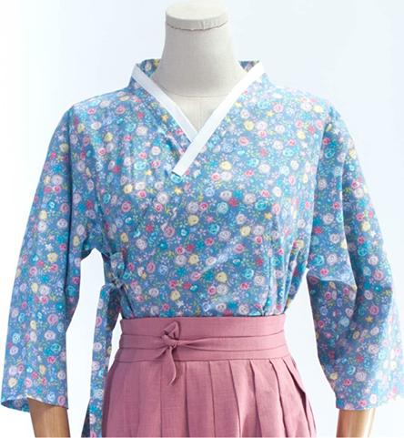 Áo Hanbok cách tân xanh hoa màu