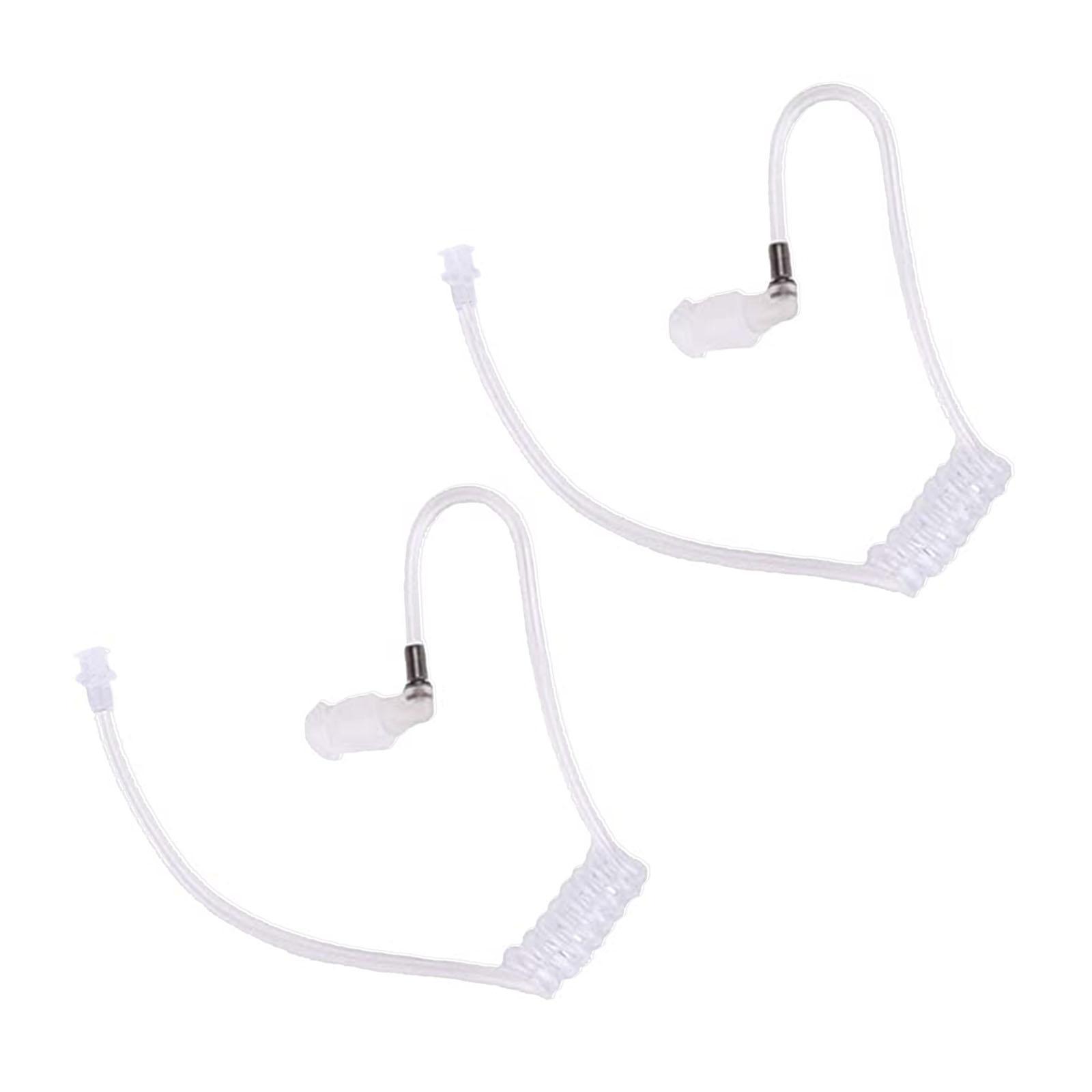 2 Pieces Acoustic Coil Tubes,Lightweight Removable Clear and White Replacement Tube for Two Way Radio Air Duct Headphones