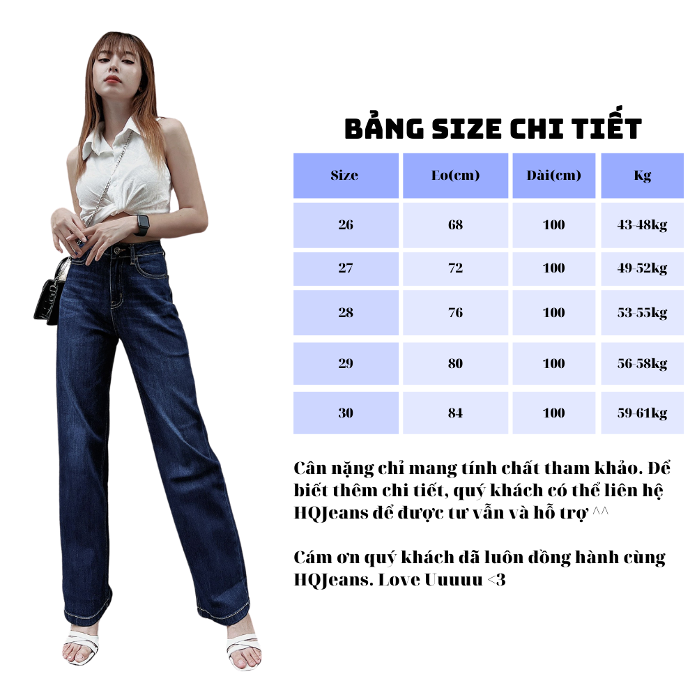 Quần ống đứng dáng dài vải xuất chính cống HQJeans mẫu mới nhât HQ55