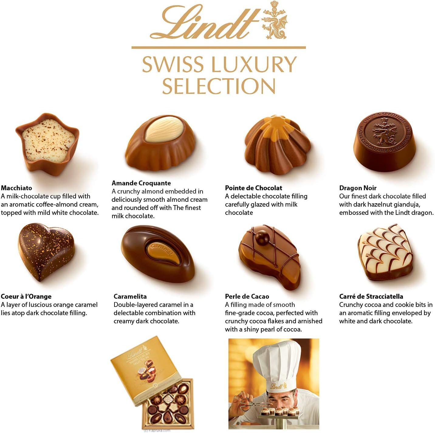 Hộp quà tặng chocolate LINDT Swiss Luxury Selection - 14 cái