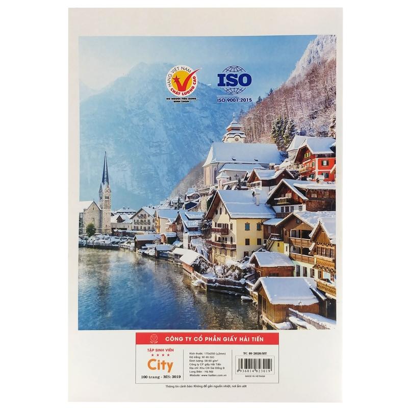 Combo 5 Tập Sinh Viên 4 Ly Ngang City 100 Trang 60gsm City - Hải Tiến 3019 (Mẫu Màu Giao Ngẫu Nhiên)
