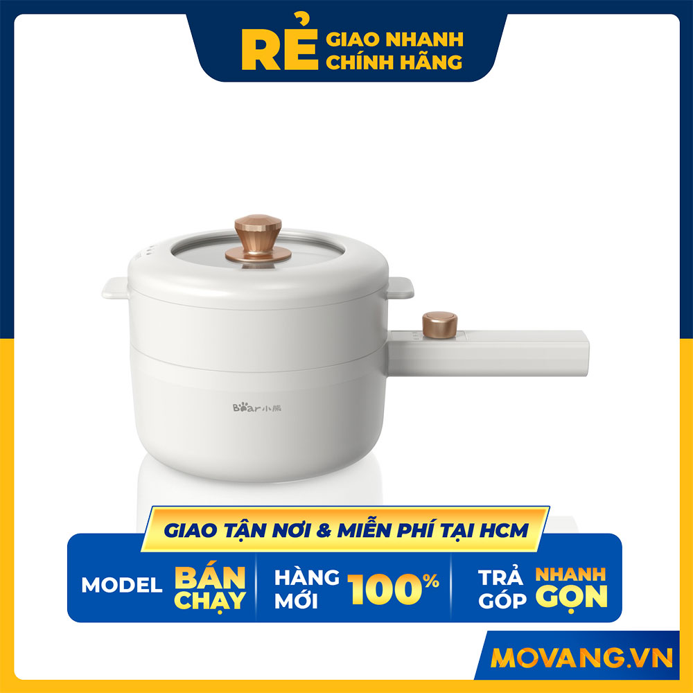 Nồi Đa Năng 2 Tầng Bear 1,6l Phủ Gốm Cao Cấp Hấp, Xào, Nấu, Luộc- DRG-P16M2 - Hàng Chính Hãng