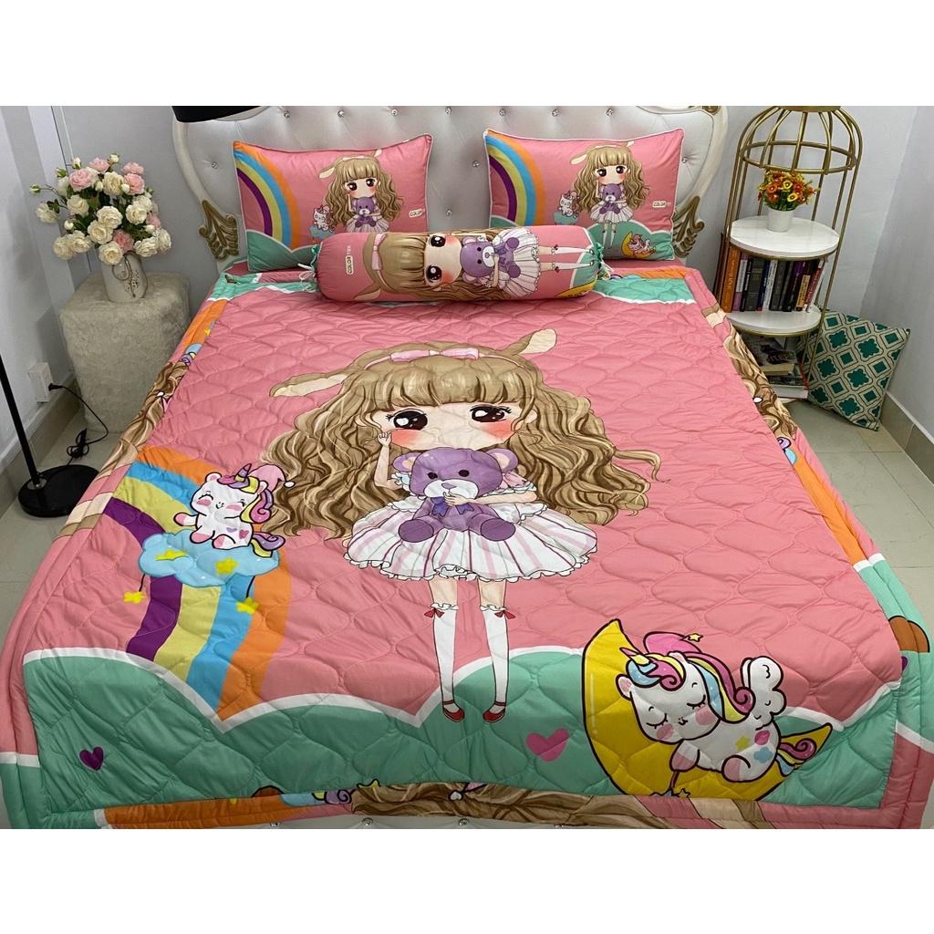 Bộ Drap mền gối  thun Ý 5D Cao Cấp , mát lạnh, thấm hút tốt// có mền lẻ