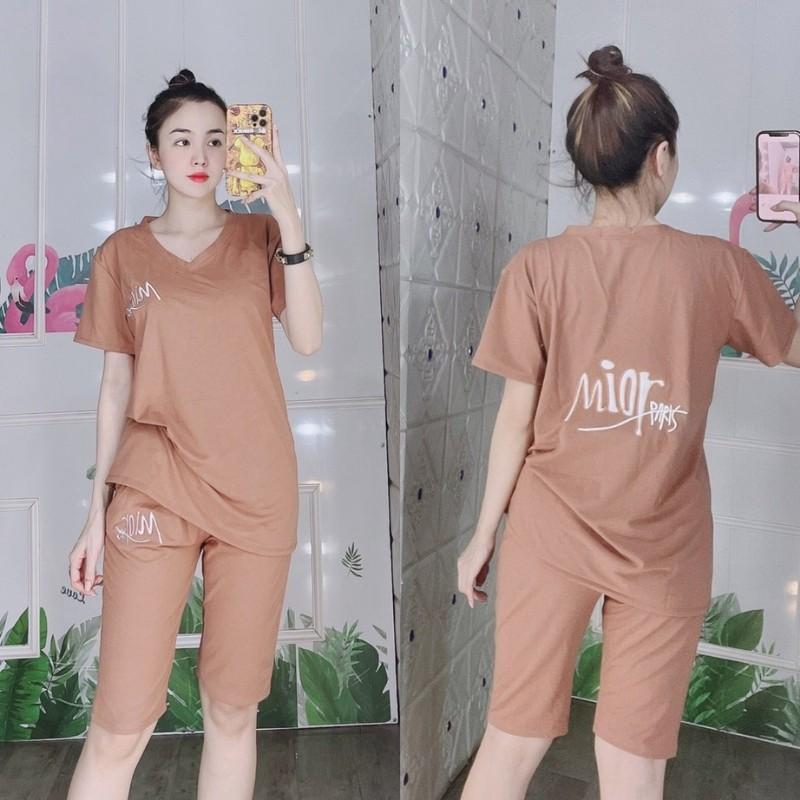 Đồ bộ nữ đồ mặc nhà bigsize 45-85kg đẹp thể thao Set đồ bộ nữ quần lửng thun cotton co giãn dễ thương AD07 ESHOP