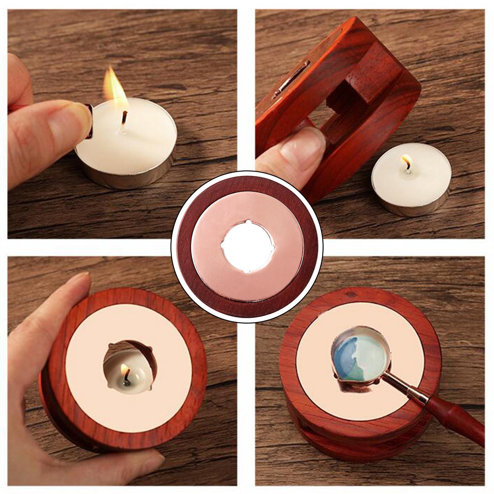 Vintage Wax Seal Solid Wood Frame Melting Glue Beads Heater