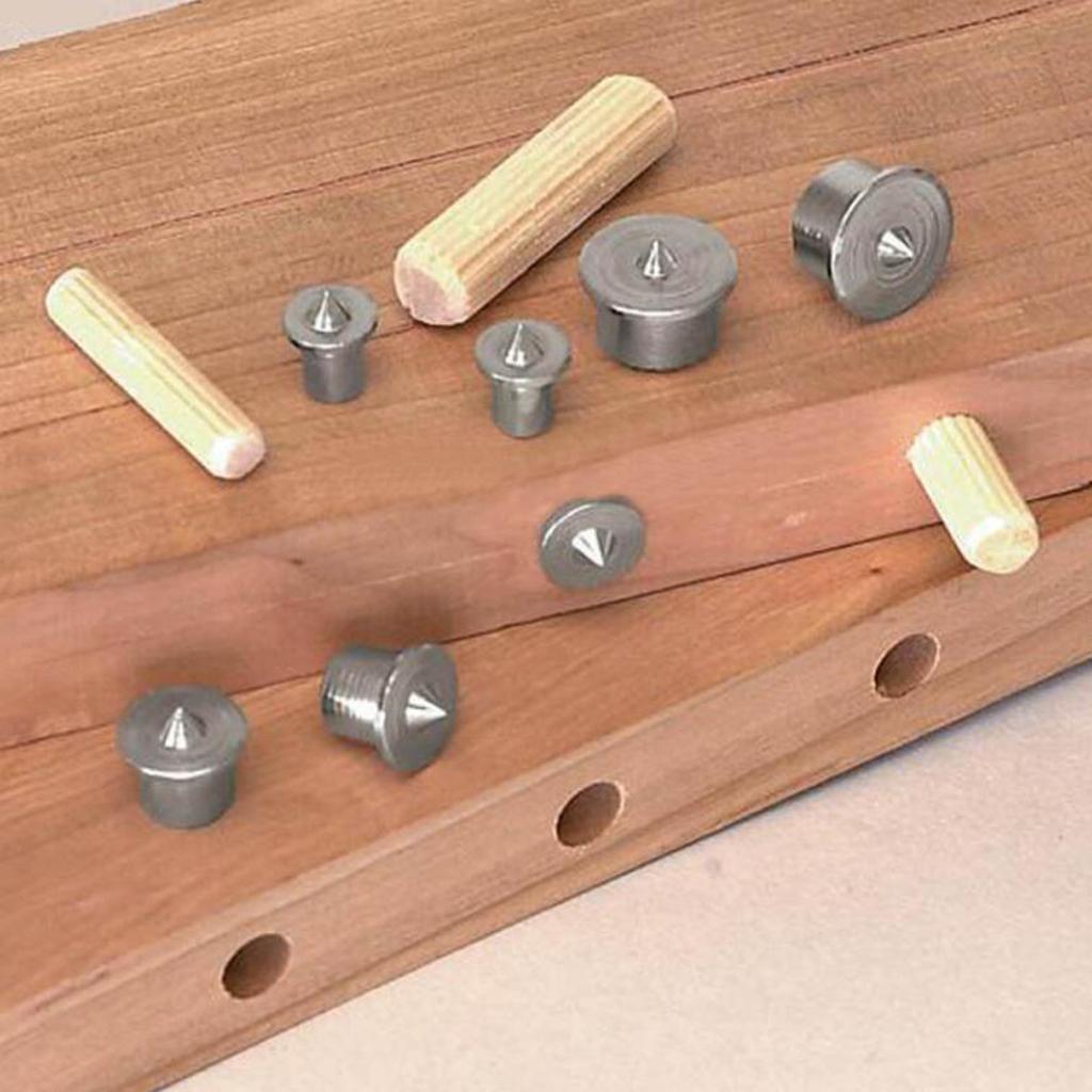 8pcs Dowel Drill Centre Point Pin Set 6/8/10/13mm Dowel Tenon Hollow Center