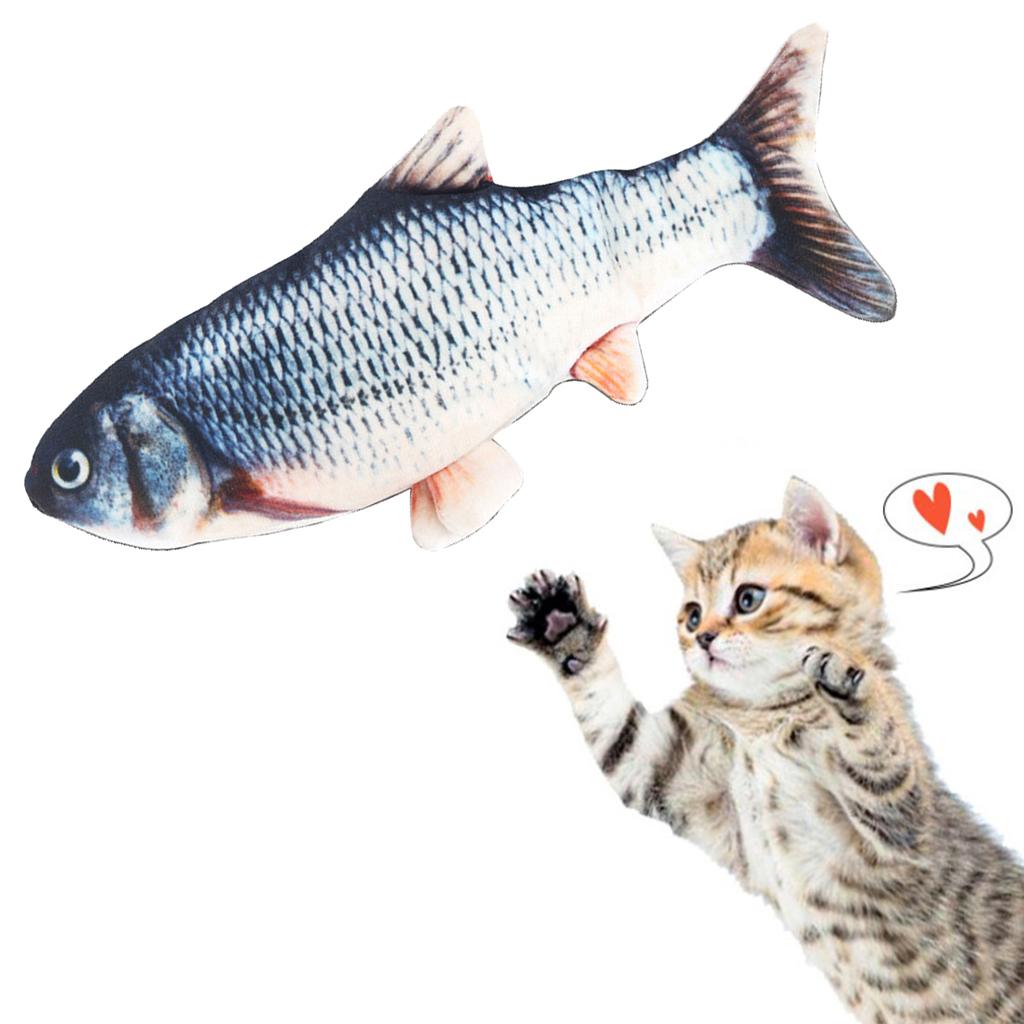 3x Pet Cat Toy Electric Simulation  Toys For Pet Interactive Grass Carp