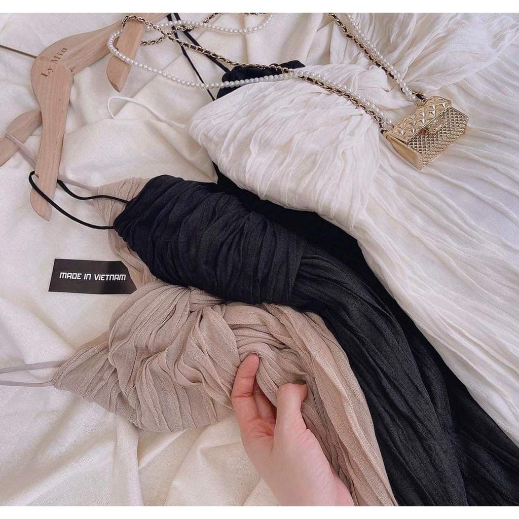 Đầm nữ cúp ngực tim xoắn ngực dáng dài maxi, chất thun ngân, váy đẹp diện phố