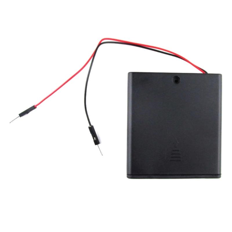 2/4 Khe Cắm Pin AA Hộp Pin Có Công Tắc Hộp Pin AA Mới 3V 6V Y4QF Màu sắc: Phần 4
