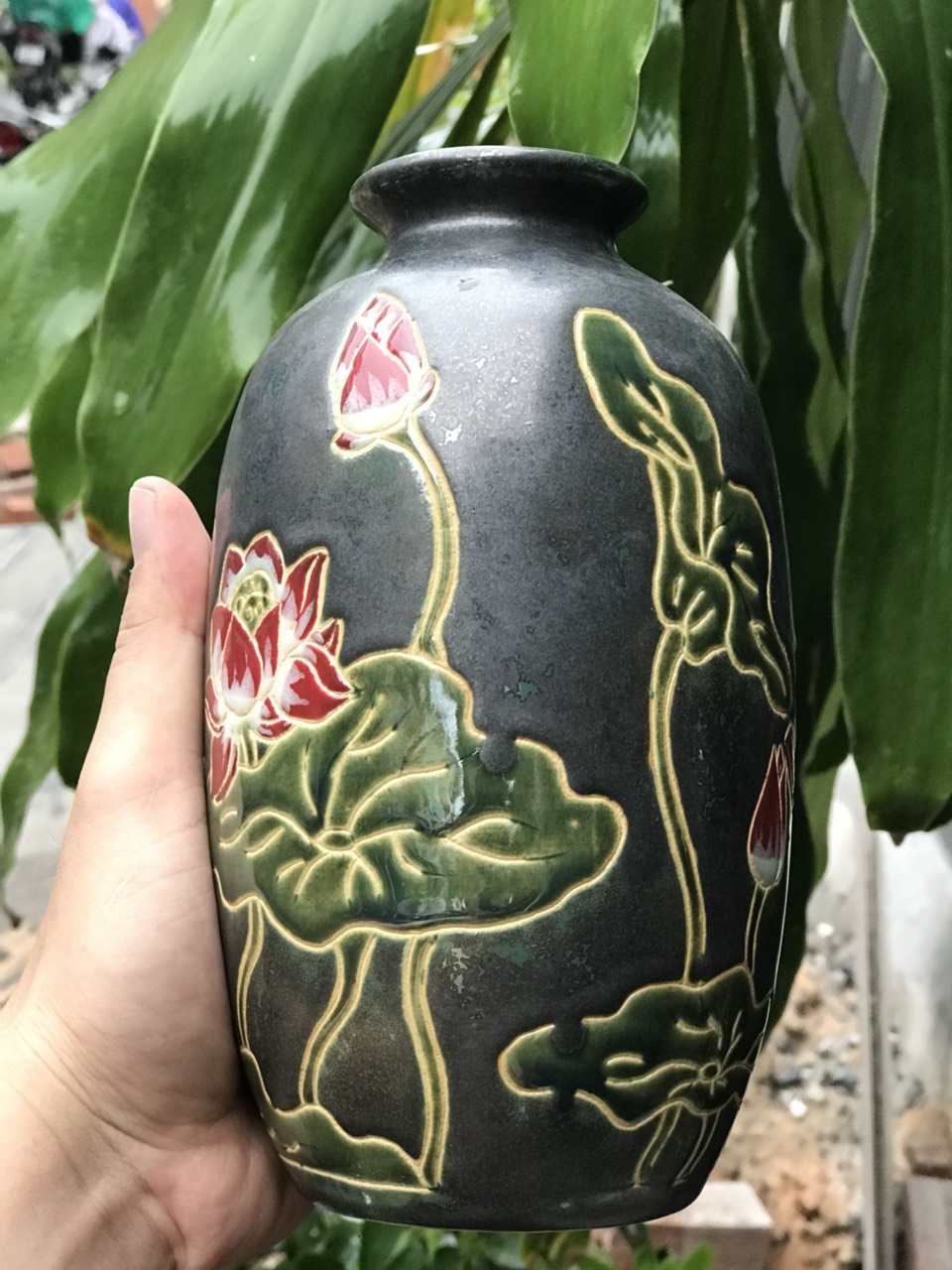 BÌNH HOA GỐM SỨ NAM BỘ VẼ TAY 20CM