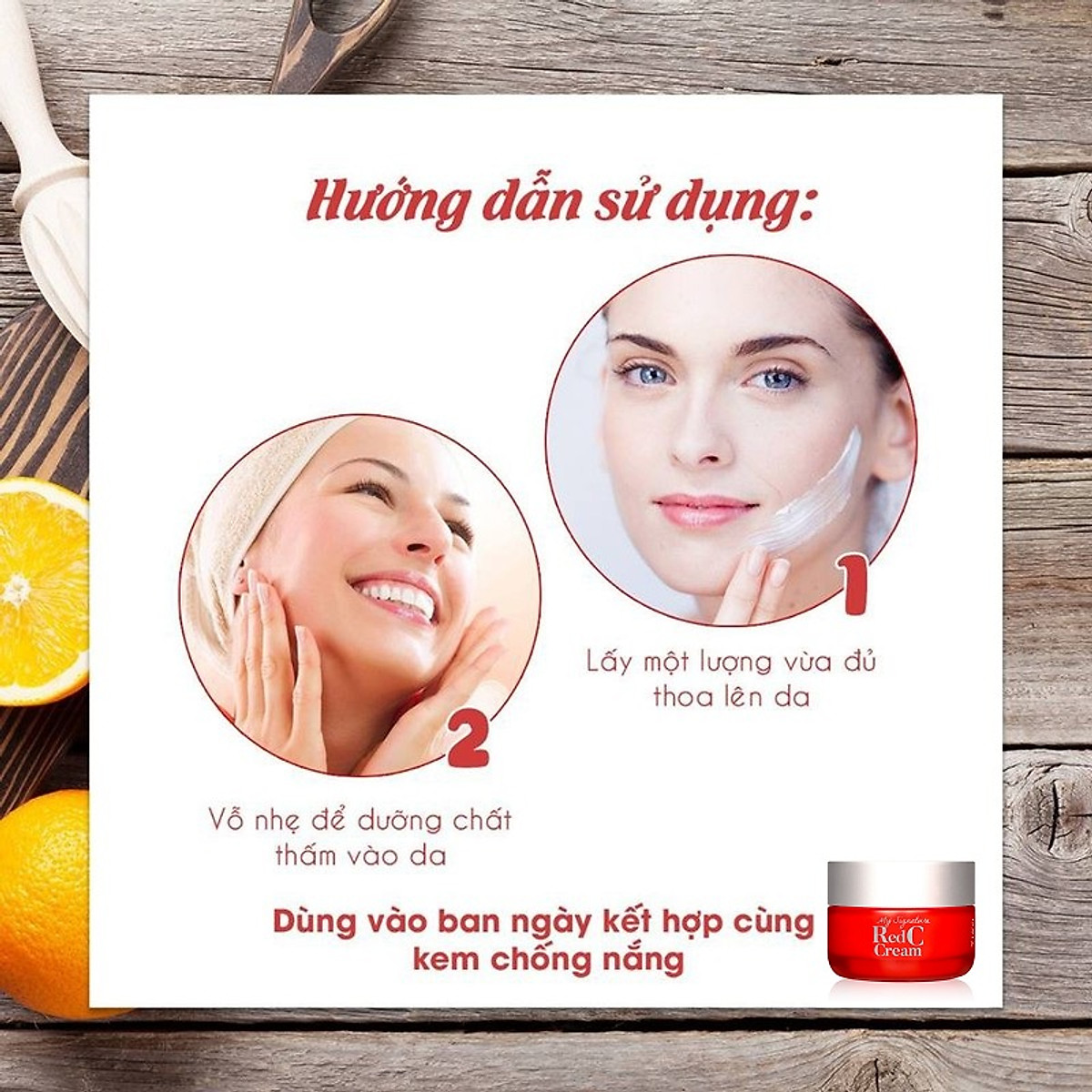 Kem dưỡng trắng da Tia'm My SignatureI Red C Cream 50ml +  tặng kèm 1 băng đô tai mào xinh xắn ( màu ngẫu nhiên)