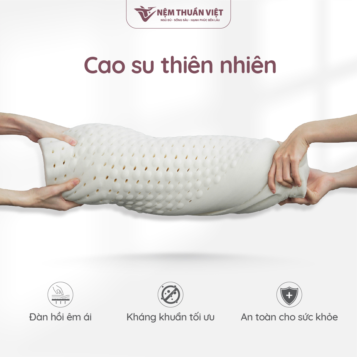 Gối Nằm Cao Su Thiên Nhiên Massage Thuần Việt - Thiết Kế Lượn Sóng, Có Gai Massage, Giảm Đau Vai Gáy Cổ