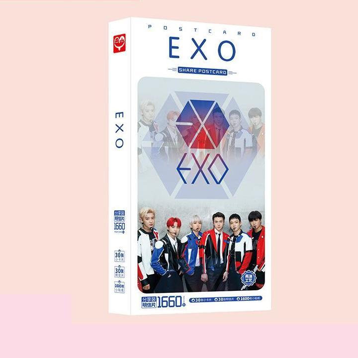 Hộp ảnh Postcard Exo Obsession in hình nhóm nhạc idol tặng thẻ Vcone