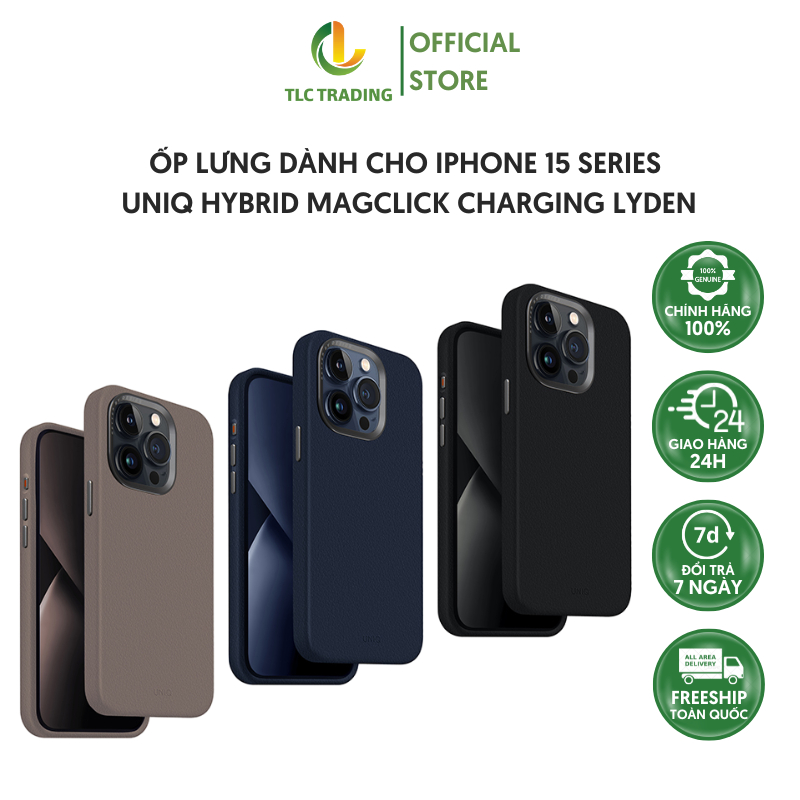 Ốp lưng dành cho iPhone 15 Pro/ 15 pro max UNIQ Hybrid Magclick Charging Lyden - hàng chính hãng