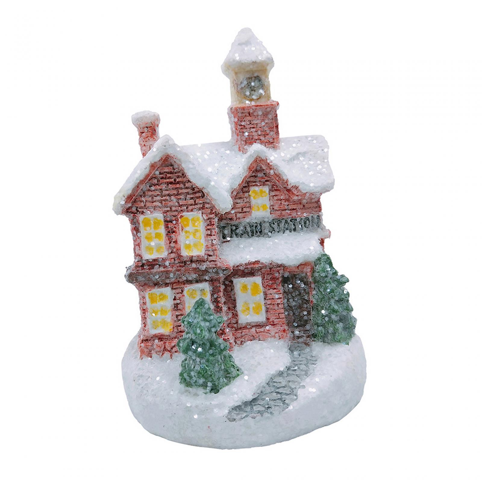 Christmas Scene Lighted House Desk Decoration for Office Shop Window Bedroom
