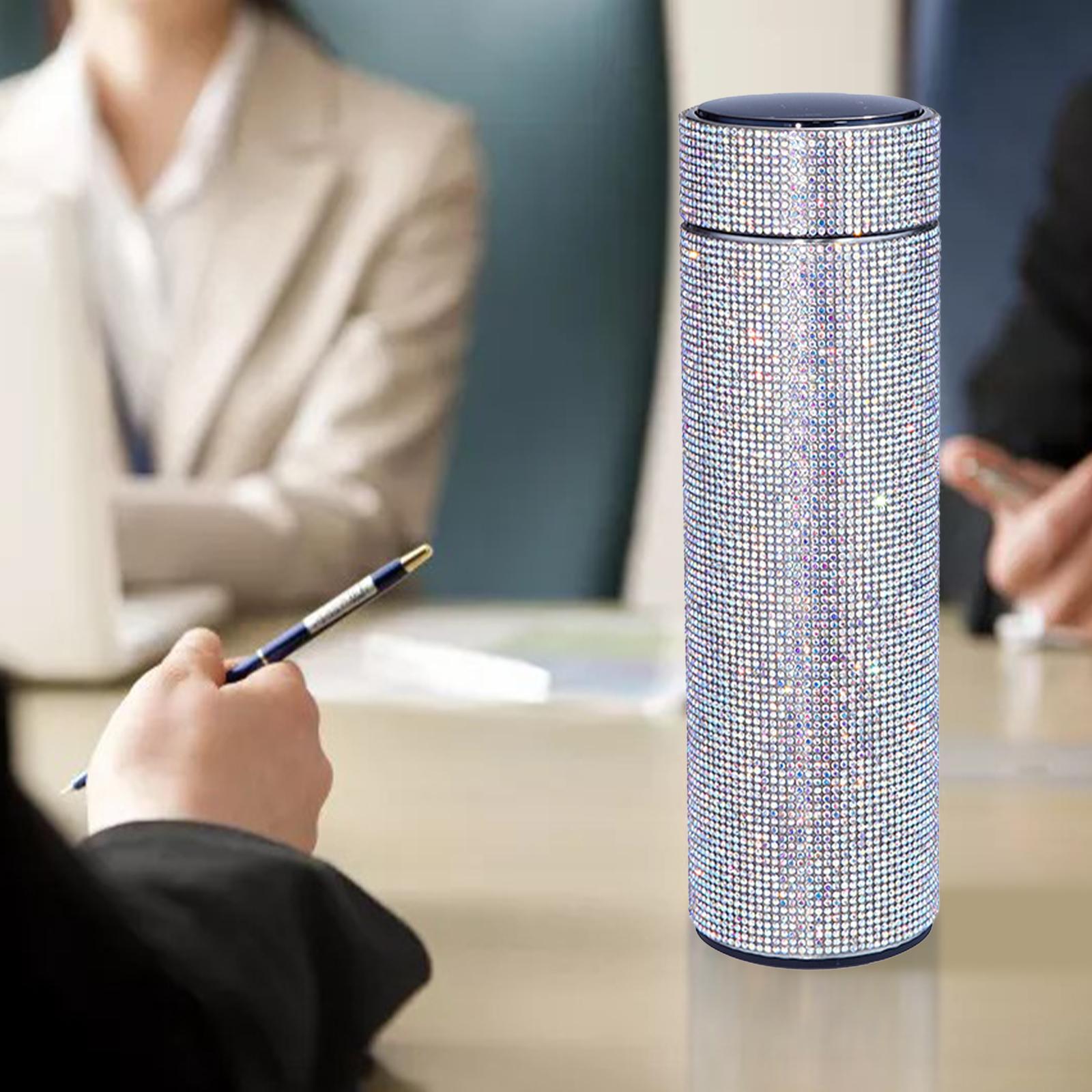 Portable Diamond Vacuum Flask 500ml Water Bottle Glitter Gift for Women